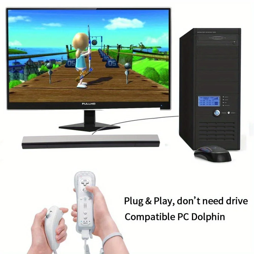 Barra de sensor de raios infravermelhos com fio USB de substituição para console de jogos Nintendo Wii