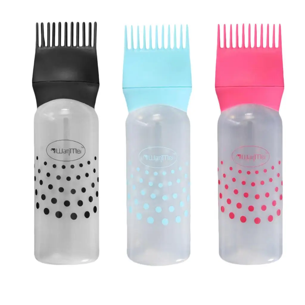 مشط زجاجة الصباغة الفارغة سعة 120 مل، أداة توزيع الألوان