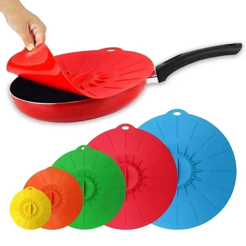 2026 5pcs Silicone Food Cover Set Universal Microwave Bowl Covers Reusable Vacuum Seal Stretch Pot Caps for Kitchen Storage