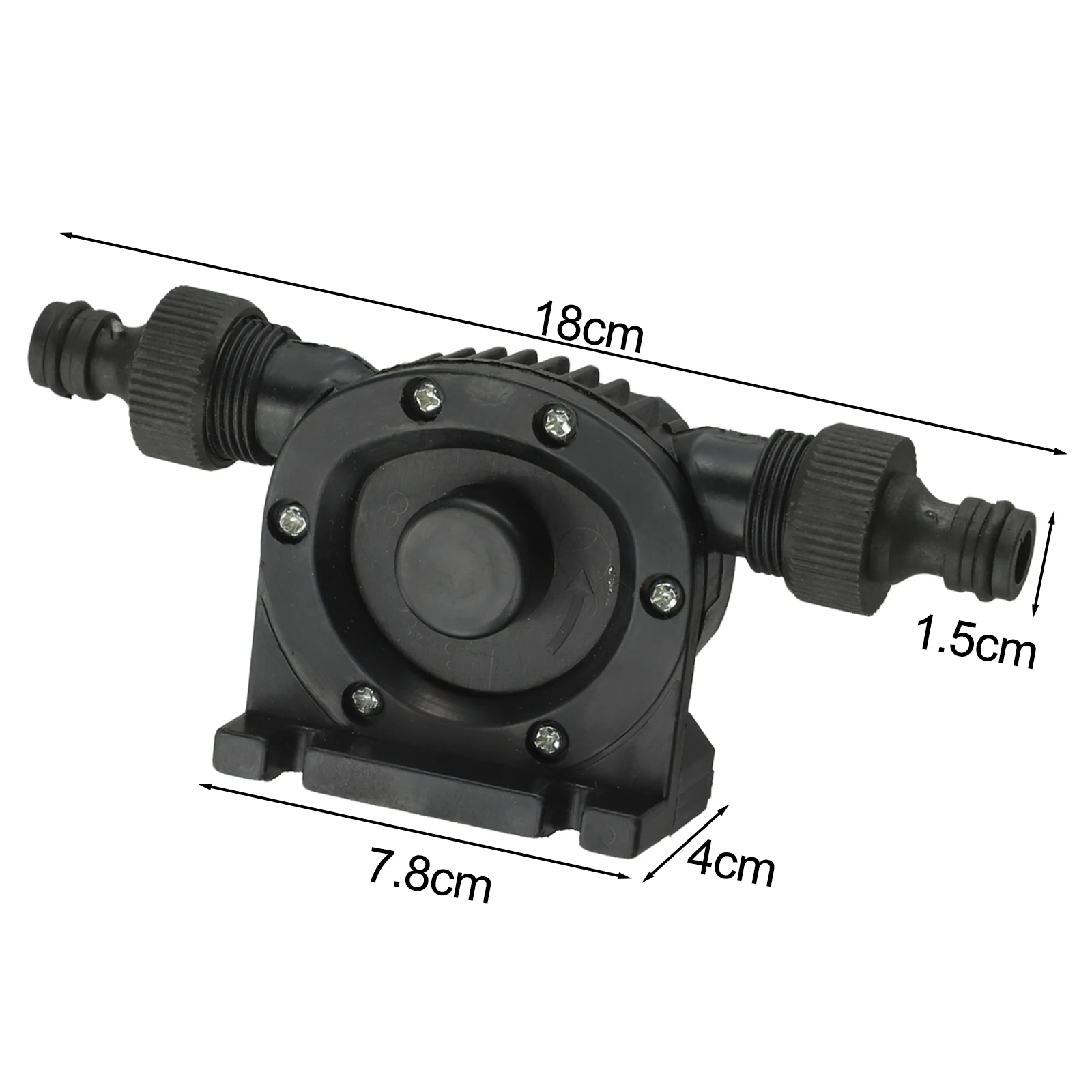 Black Self-priming Pump Efficient Pond Emptying Tool Water Pump Syphon Attachment Feature Efficient Water Transfer