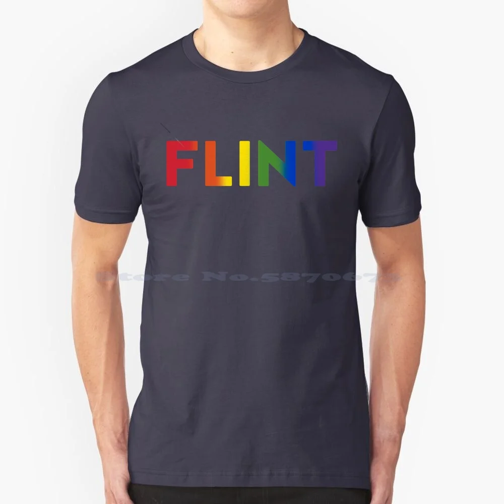 Flint Michigan T Shirt 100% Cotton Tee Flint Michigan Captain Flint Semi Pro Michael Moore Great Lakes Gm Flint River Lead