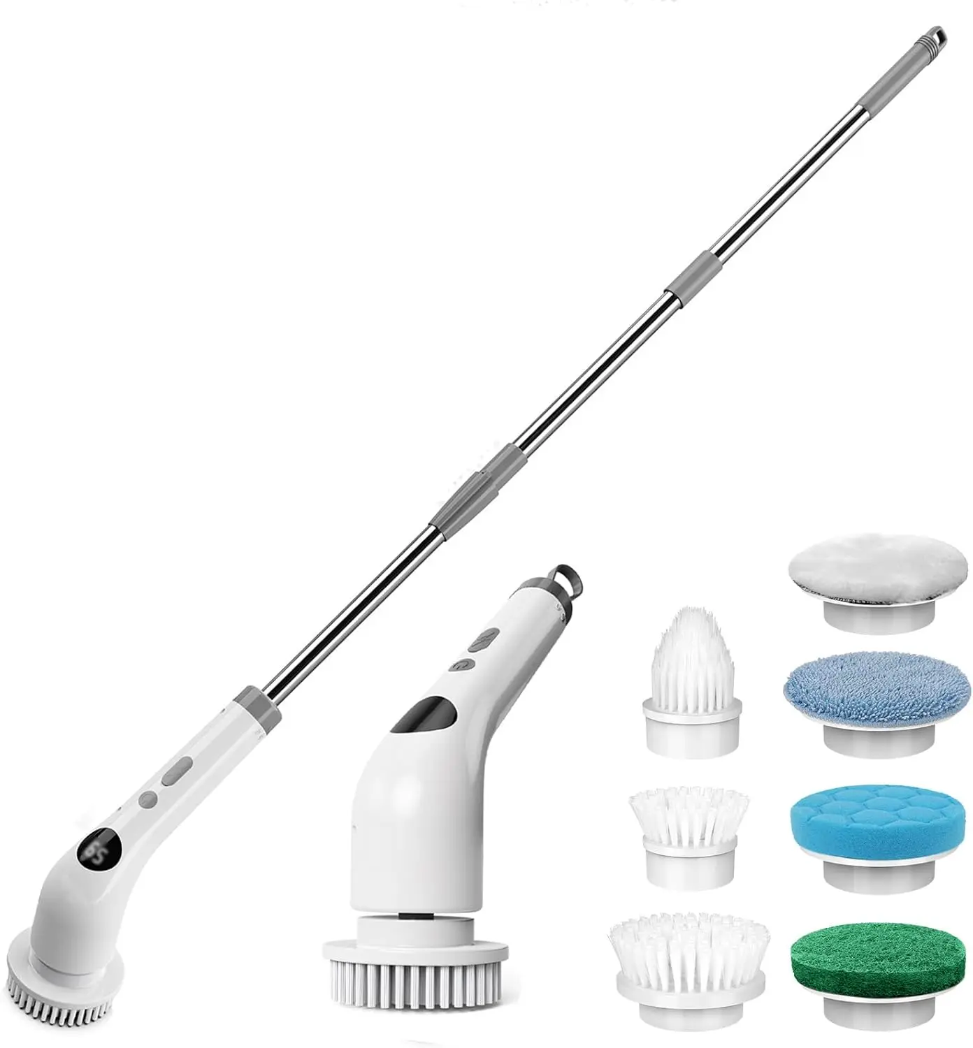 

Electric Spin Scrubber with Extended Long Handle, Rechargeable Handheld Electric Scrubber for