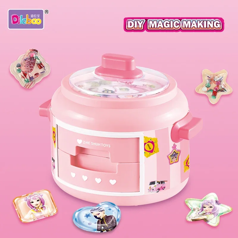 آلة طباخ الأرز الإبداعية 3D ماجيك DIY ملصق الأطفال اليدوية هدية مجموعة صناديق ألعاب يدوية الصنع للفتيات الاطفال الحرفية كيت #3