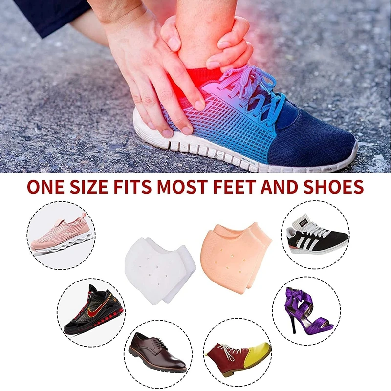 2Pcs Silicone Feet Care Socks Moisturizing Gel Heel Thin Socks with Hole Cracked Foot Skin Care Protectors Lace Heel Cover