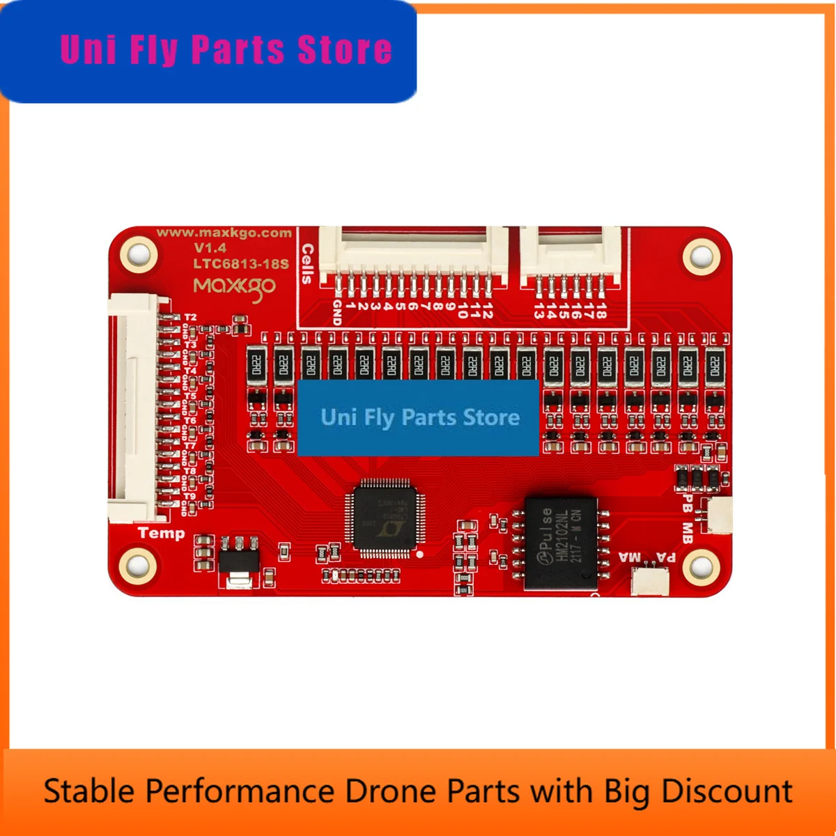 SkyDElMAXKGO Smart BMS Board For 88650 Li-ion Lithium LiFePO4 Battery 12S 15S 18S With Effective Heat Dissipation LTC6813 LTC621
