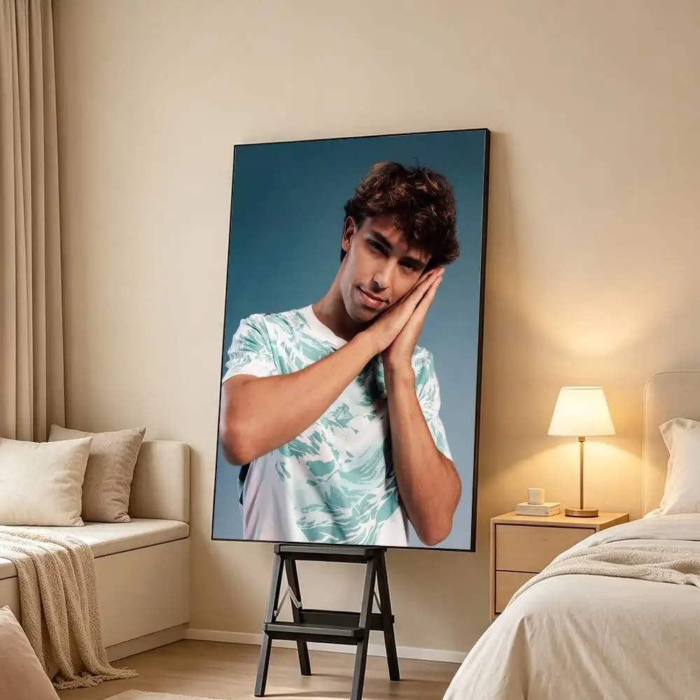 Joao Felix Portuguese Football Poster Waterproof Wall Art Sticker For Bar Living Room Vintage Decor High Quality Print Gift
