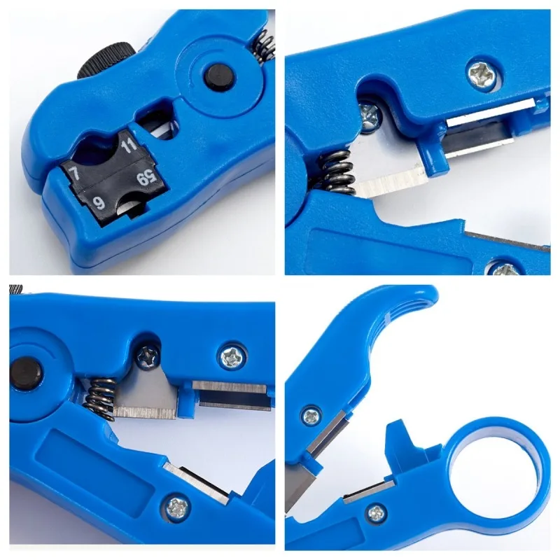 Multi-function Wire Stripper Steel Durable Coaxial Cable Protable Cutter Pliers for Round Cable and Flat Cable Stripping Tools