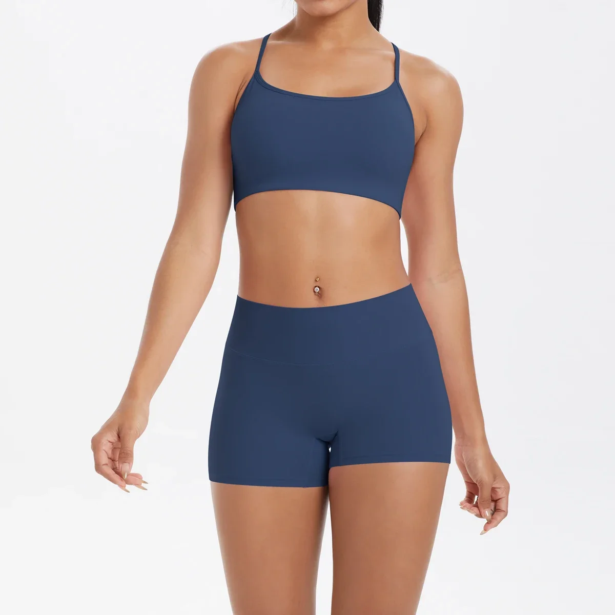 2PCS ชุดโยคะ Nude Feeling ชุดออกกําลังกายผู้หญิง Gym Push Up ฟิตเนสวิ่งออกกําลังกายกีฬา Bra ชุดสูท