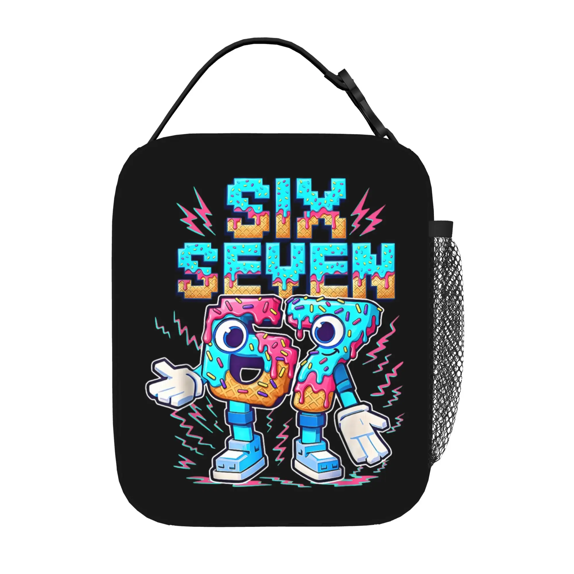 Funny Meme 67 Six Seven Thermal Insulated Lunch Bag for Picnic  Portable Food Container Bags Thermal Cooler Food Box