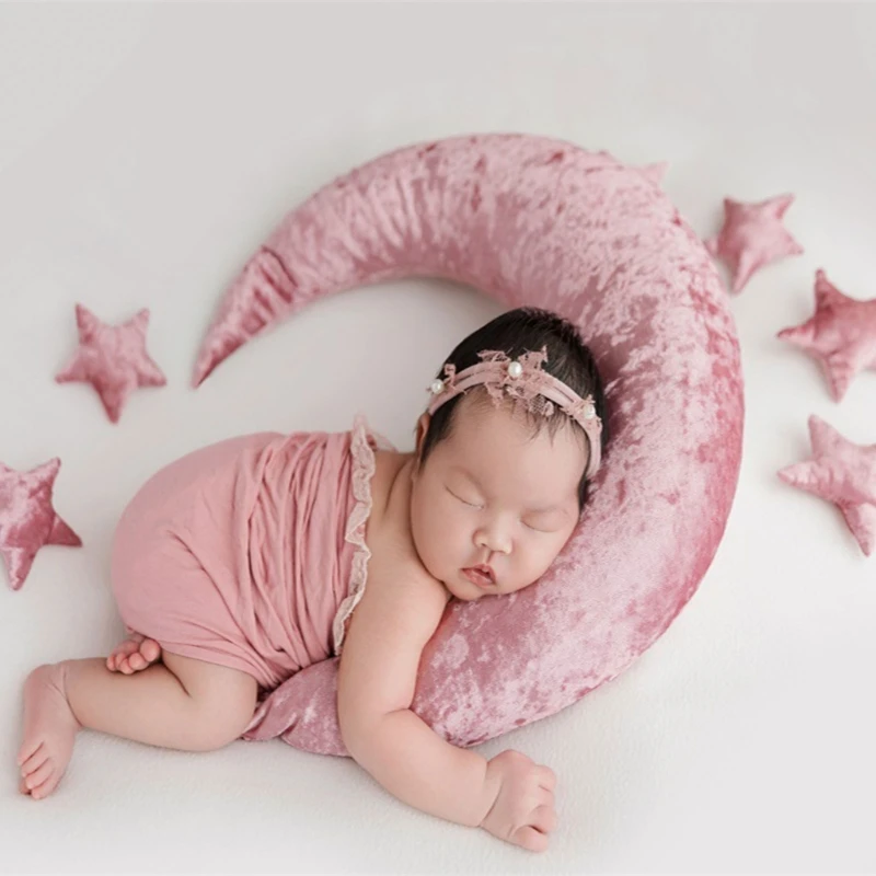 Newborn PhotoPosing Props Moon Star Props Set Photography Props Baby Photo Pillow Photo Decoration Infant Photo Backdrop