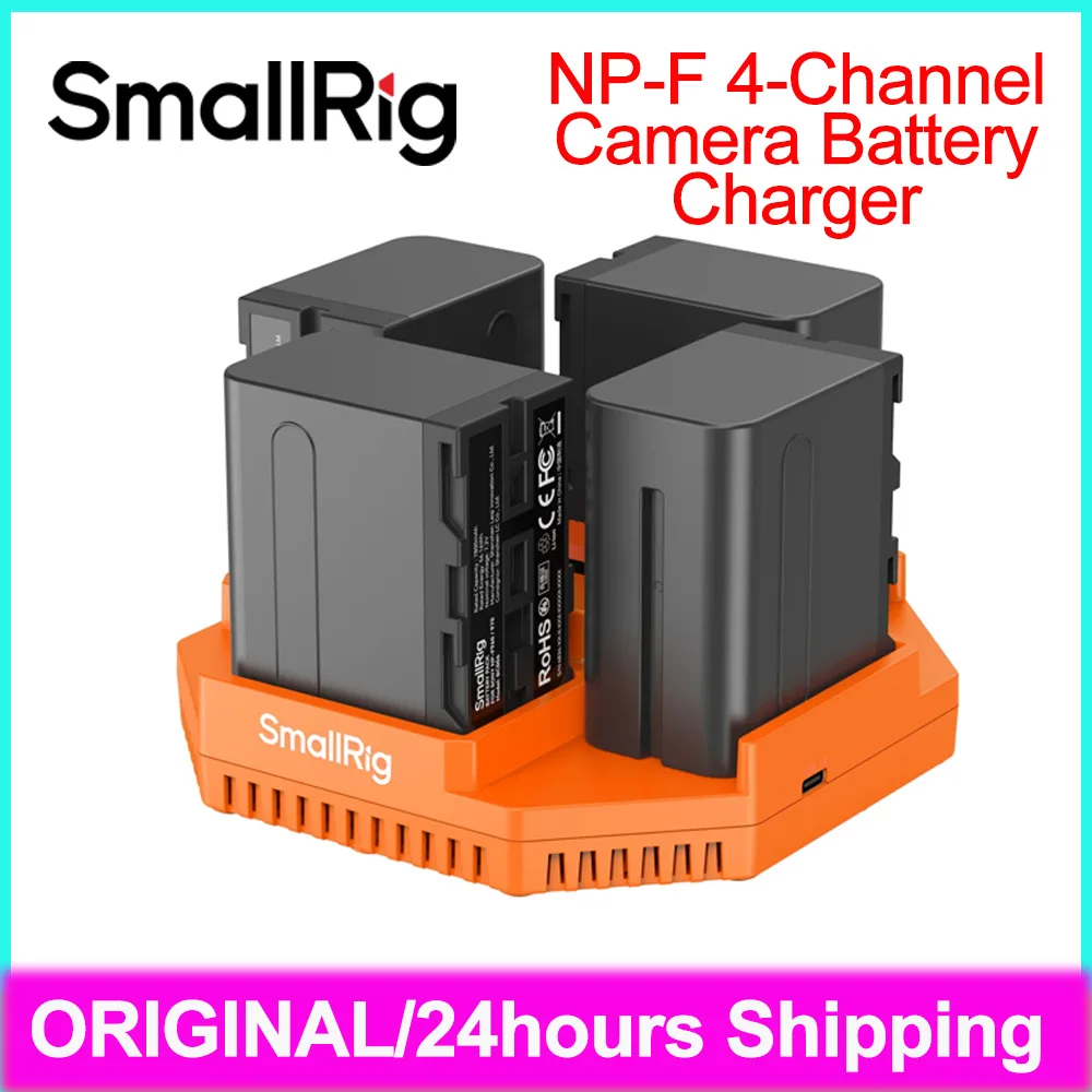 Smallrig NP-F970 4-Channel Camera Battery Charger & 4 NP-F970 Camera Battery Kit PD 100W Fast Charging For NP-F550 NP-F570