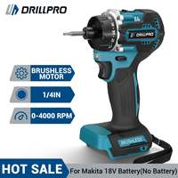 Drillpro Brushless Electric Impact Drill Screwdriver 20+1 Rechargeable Cordless Electric Drill Screw Driver for Makita Battery