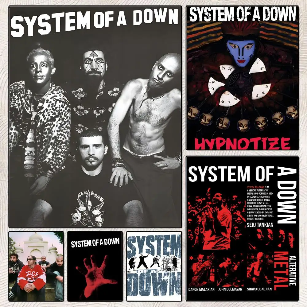 Rock Band S-System Of A Down Poster Decorative Wall Art Stickers Mural For Home Living Room Hallway Decor Gift