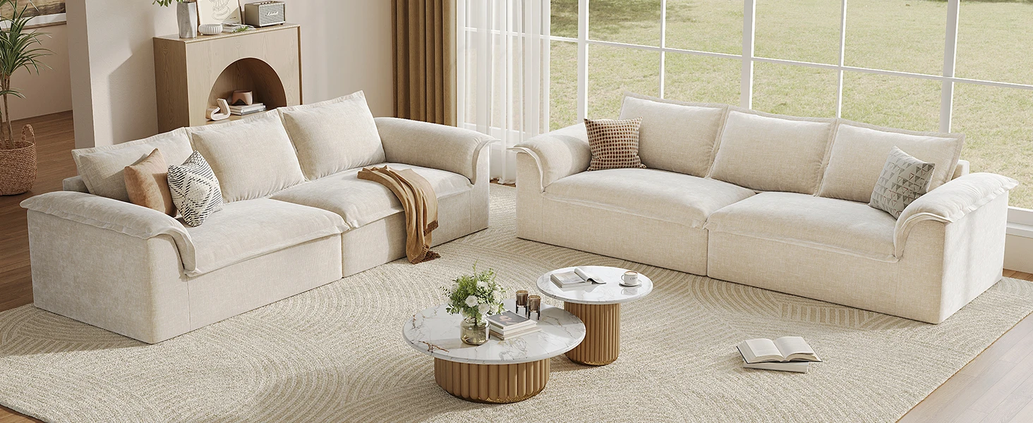 Oversized Boneless Sofa with Extra Deep Seat, Corduroy Upholstered Floor Couch for Apartment