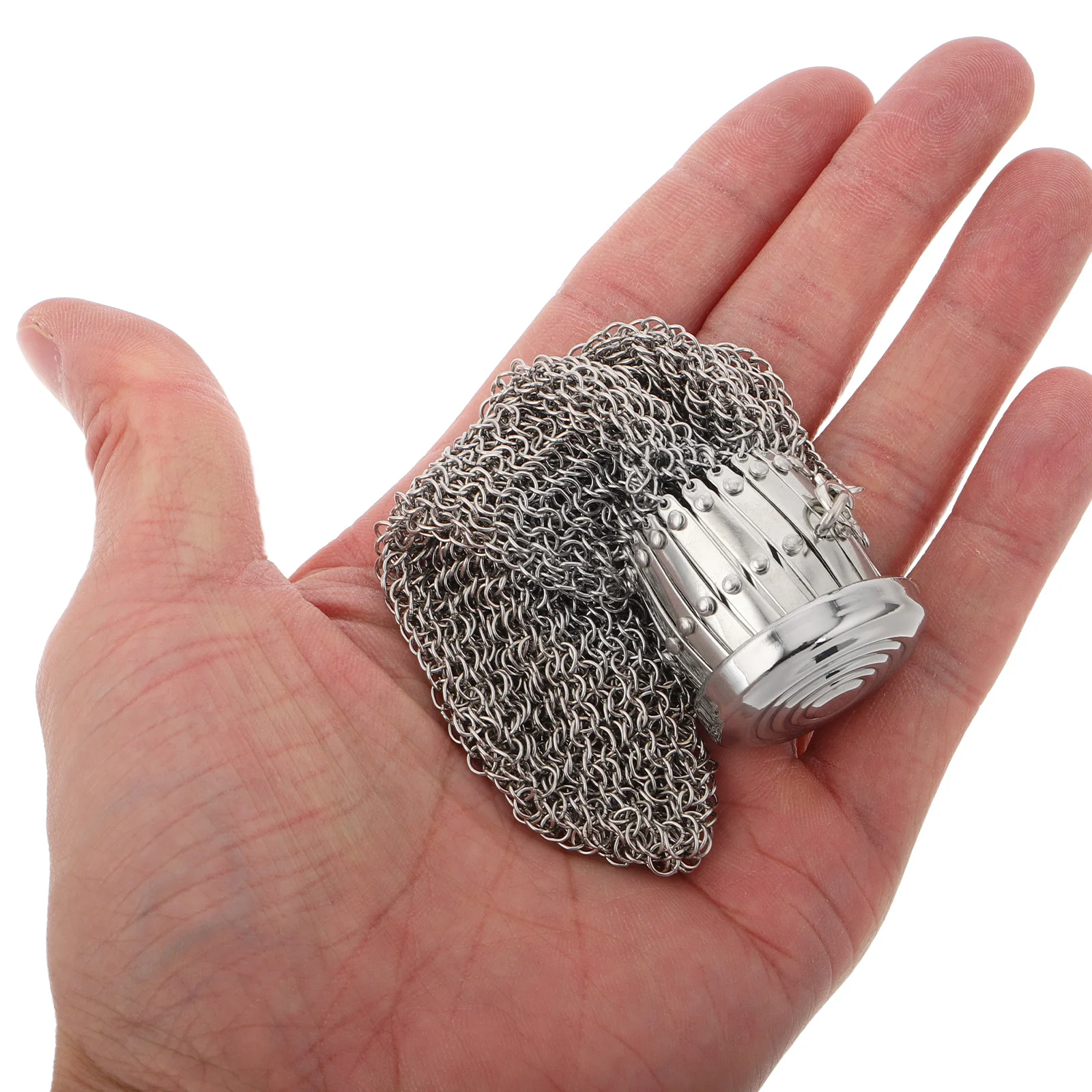 

Coin Box Vintage Stainless Steel Mesh Double Layer Retro Twist Lid Coin Purse for Small Change Storage Compact Portable