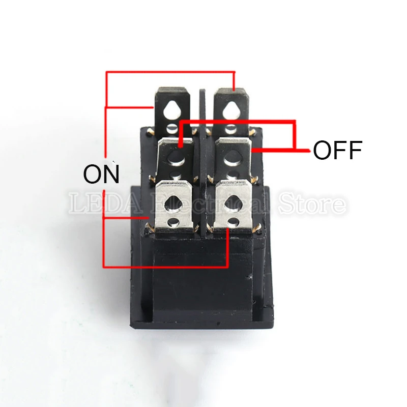 1Pcs KCD4 Rocker Switch ON-OFF-ON 3 Position 6 Pins Electrical equipment With Light Power Switch 16A 250VAC/ 20A 125VAC