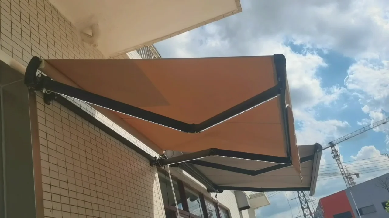Beach Sun Protection Awning Retractable Sunshade Canopy Fully Automatic Opening Remote Control Portable Waterproof UV Resistant