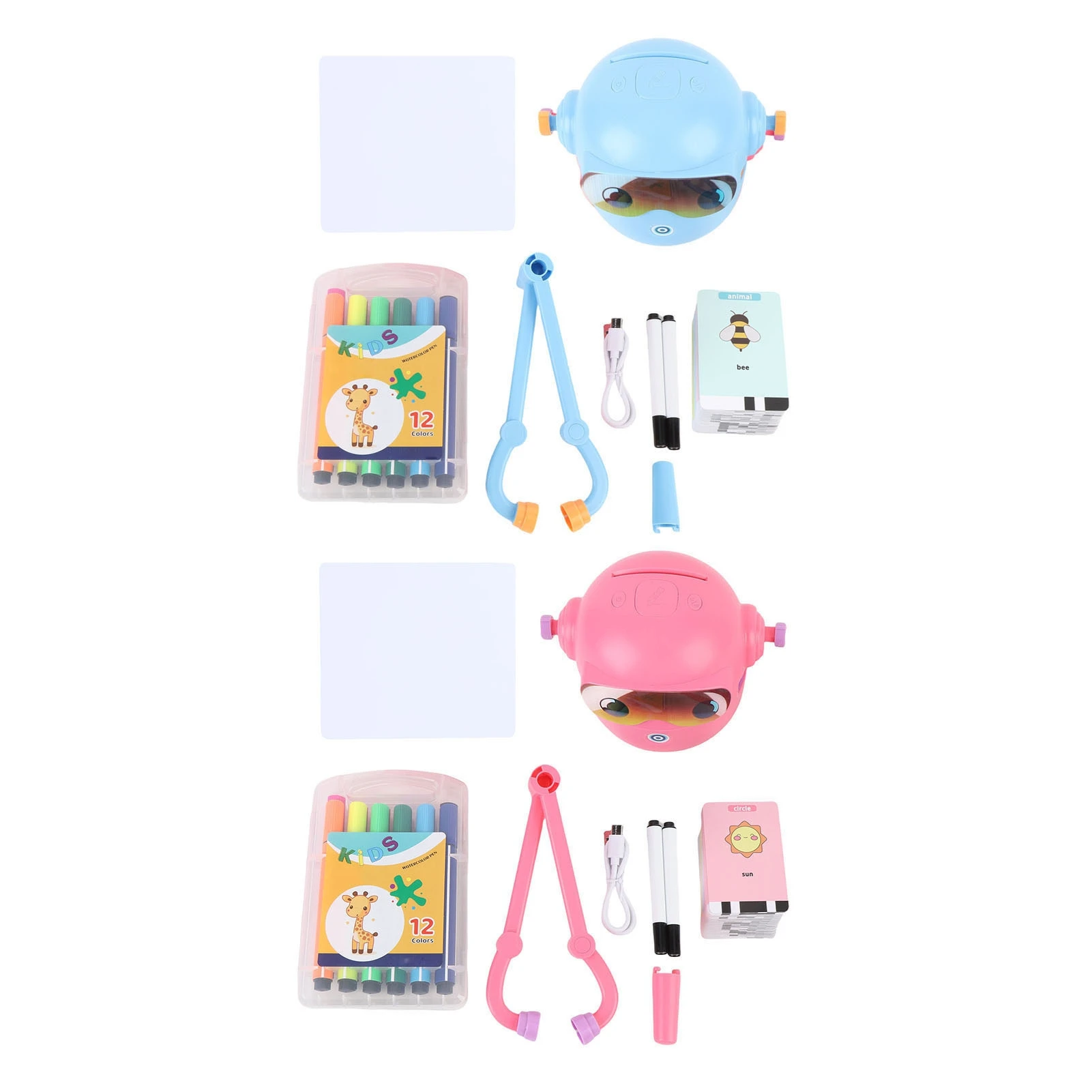 

Робот для обучения рисованию 2400 мАч, развивающий, безопасный, для дошкольников, с 100 карточками слов и 12 цветными ручками для детей