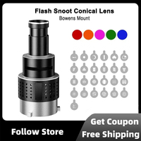 Bowens Mount Flash Snoot Conical Lens Video Artist Modelling Shape Photo Studio Light Kit with Optical Spotlight Lens