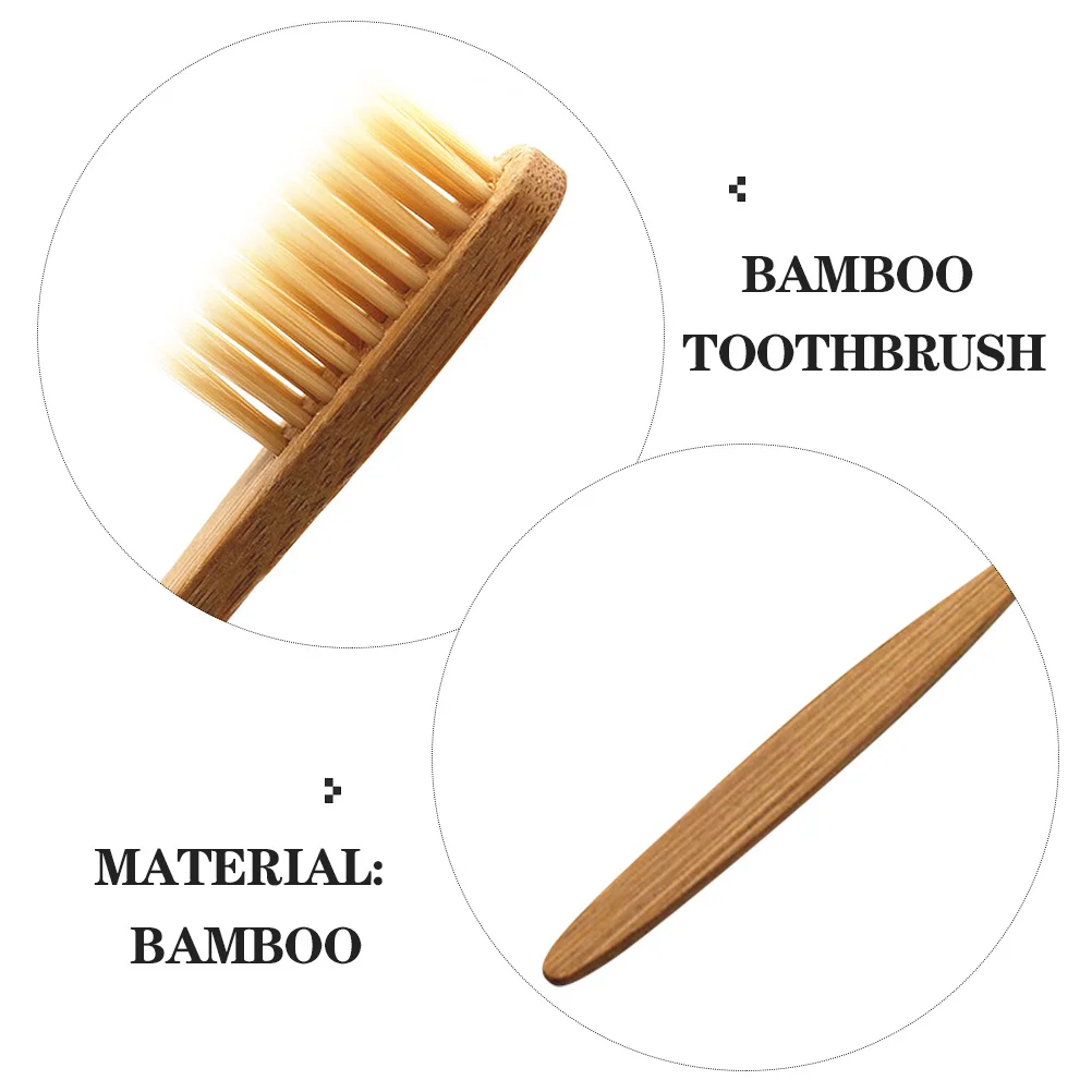 8 قطعة فرشاة أسنان مصنوعة من خشب الخيزران قابلة للتحلل صديقة للبيئة مقبض خشبي شعيرات ناعمة لتبييض اللثة الحساسة والعناية بالفم