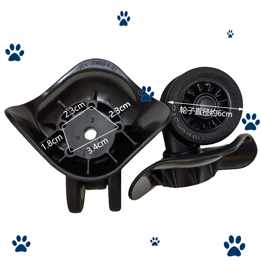 Universal For HINOMOTO HW60-1 Wear Resistant Luggage Wheels Silent Smooth Suitcase Caster Silent Smooth Rolling Suitcase Wheels