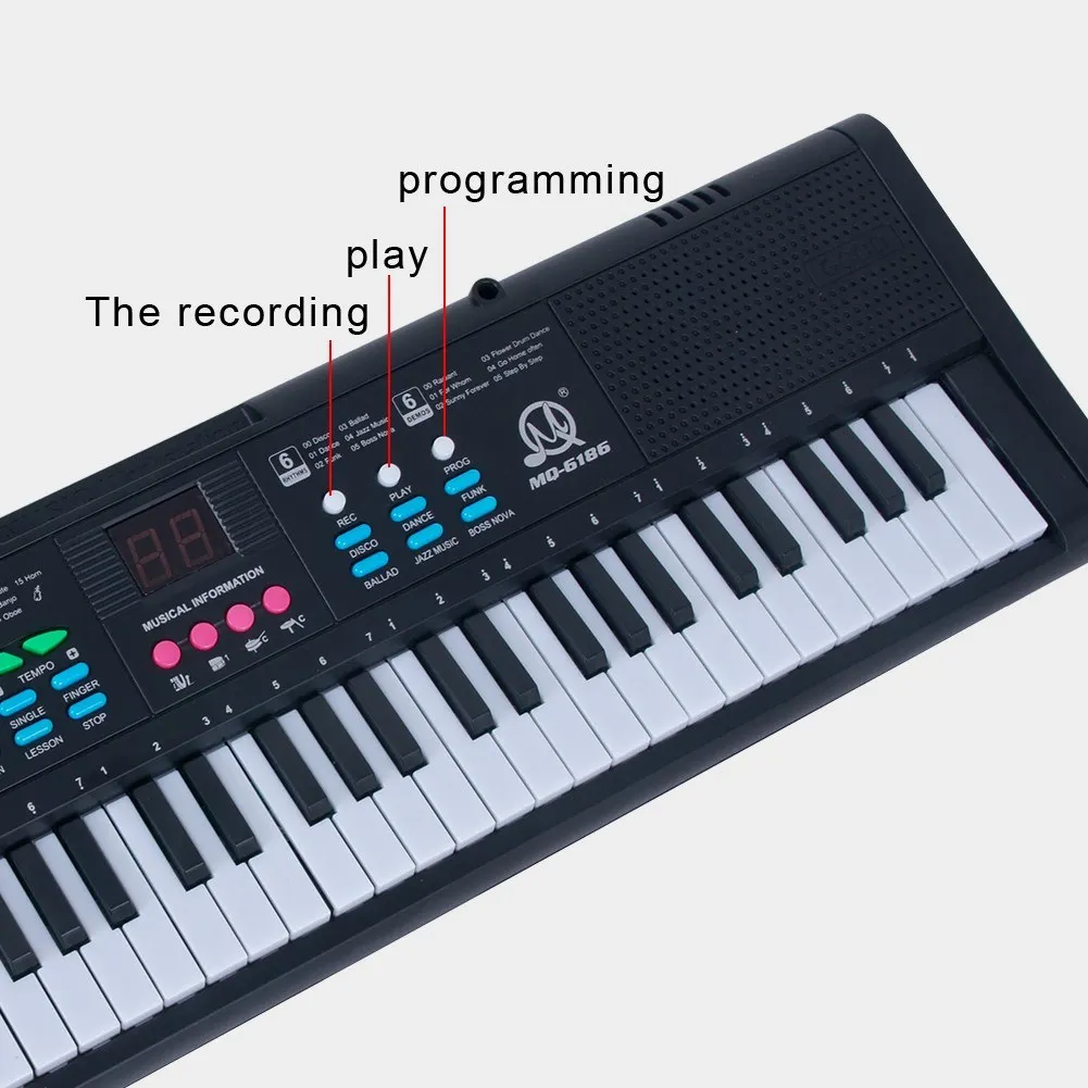 61 คีย์คีย์บอร์ดดนตรี Professional Children'sl Synthesizer มินิเปียโนสําหรับเด็กออร์แกนอิเล็กทรอนิกส์เพลงของเล่นของขวัญ