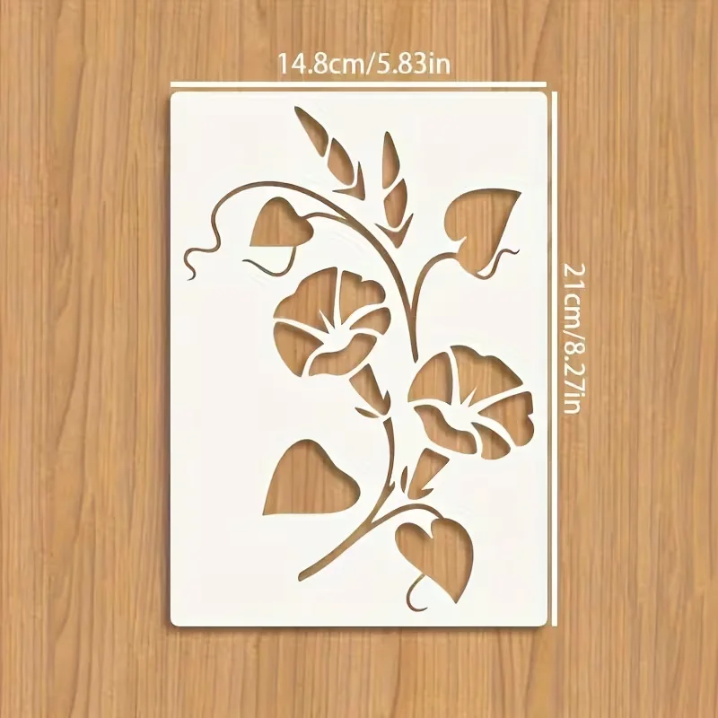 6PCS 5.8x8.3 inch Flower Stencil Set for DIY Painting, Reusable PET Templates for Scrapbooking, Card Making and Home Decor Craft