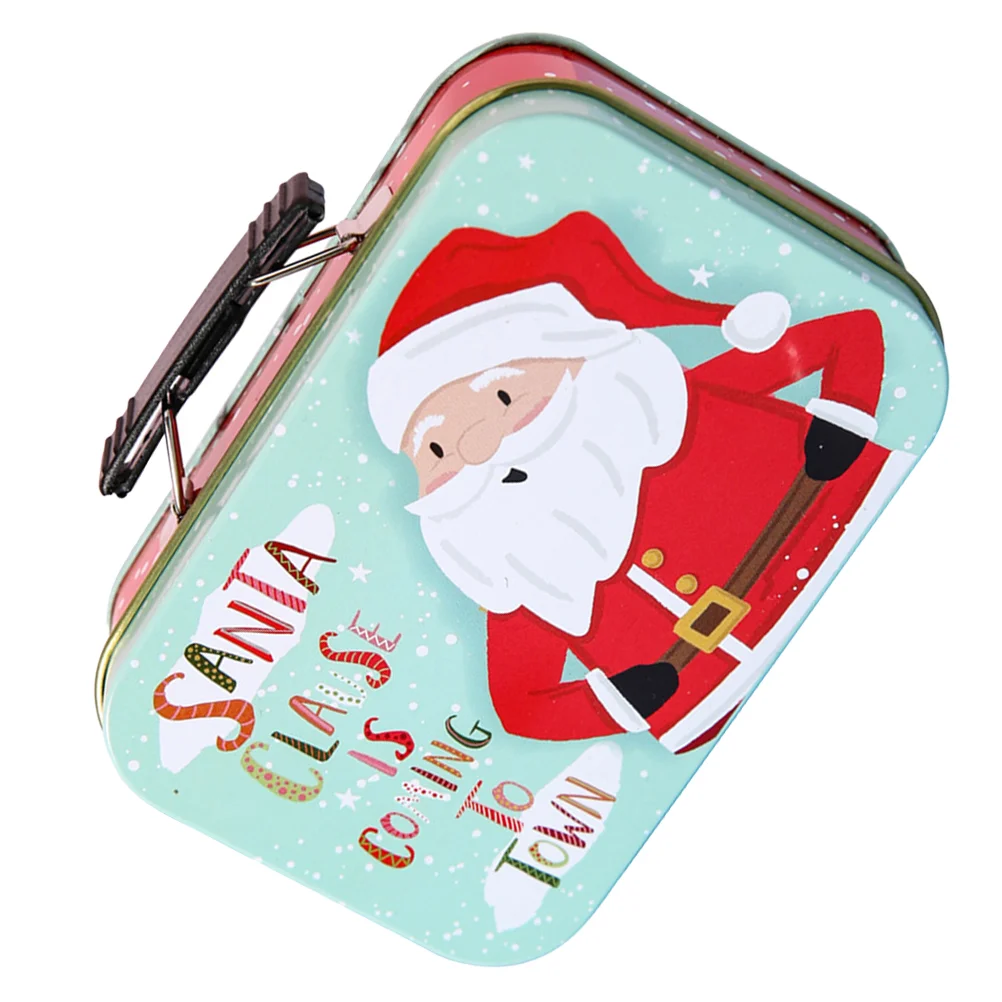 Portable Storage Box Candy Case Gifts for Stocking Stuffers Sealed Boxes Tinplate Christmas Cookie Tins