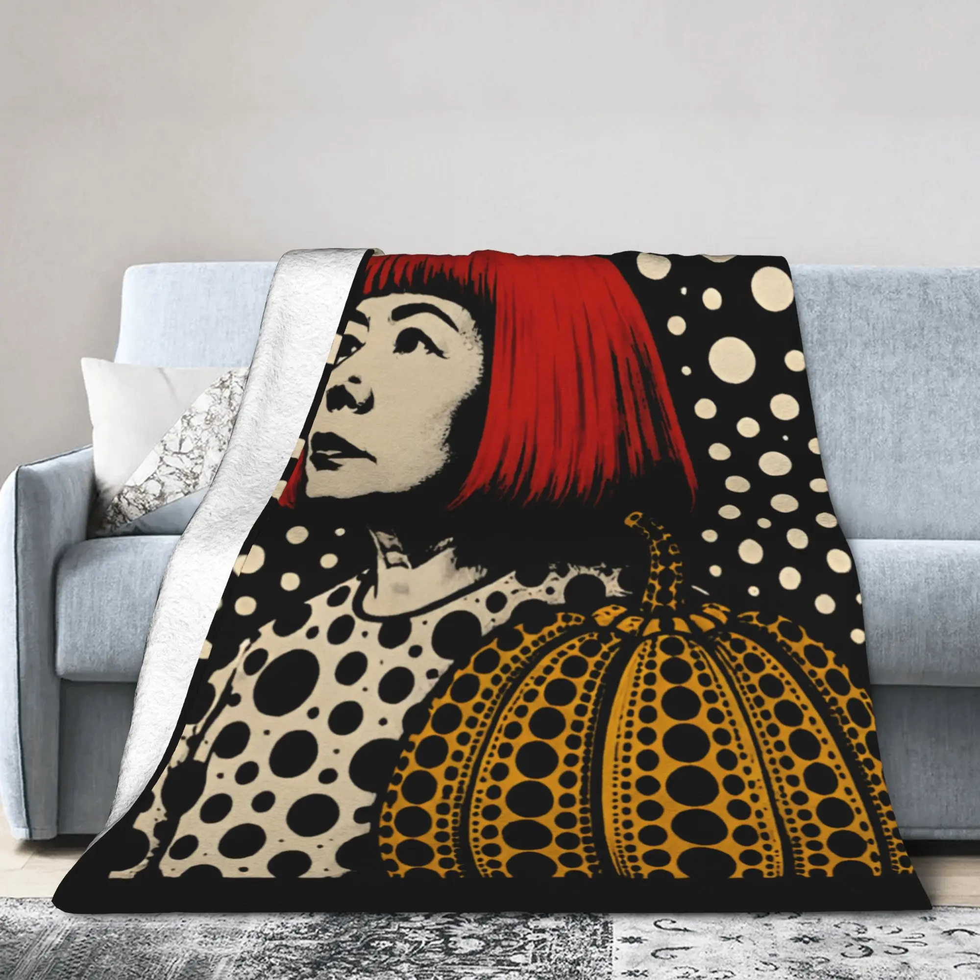 Yayoi Kusama Blanket Coral Fleece Plush  Super Soft Throw Blanket for Home Couch Bedspread