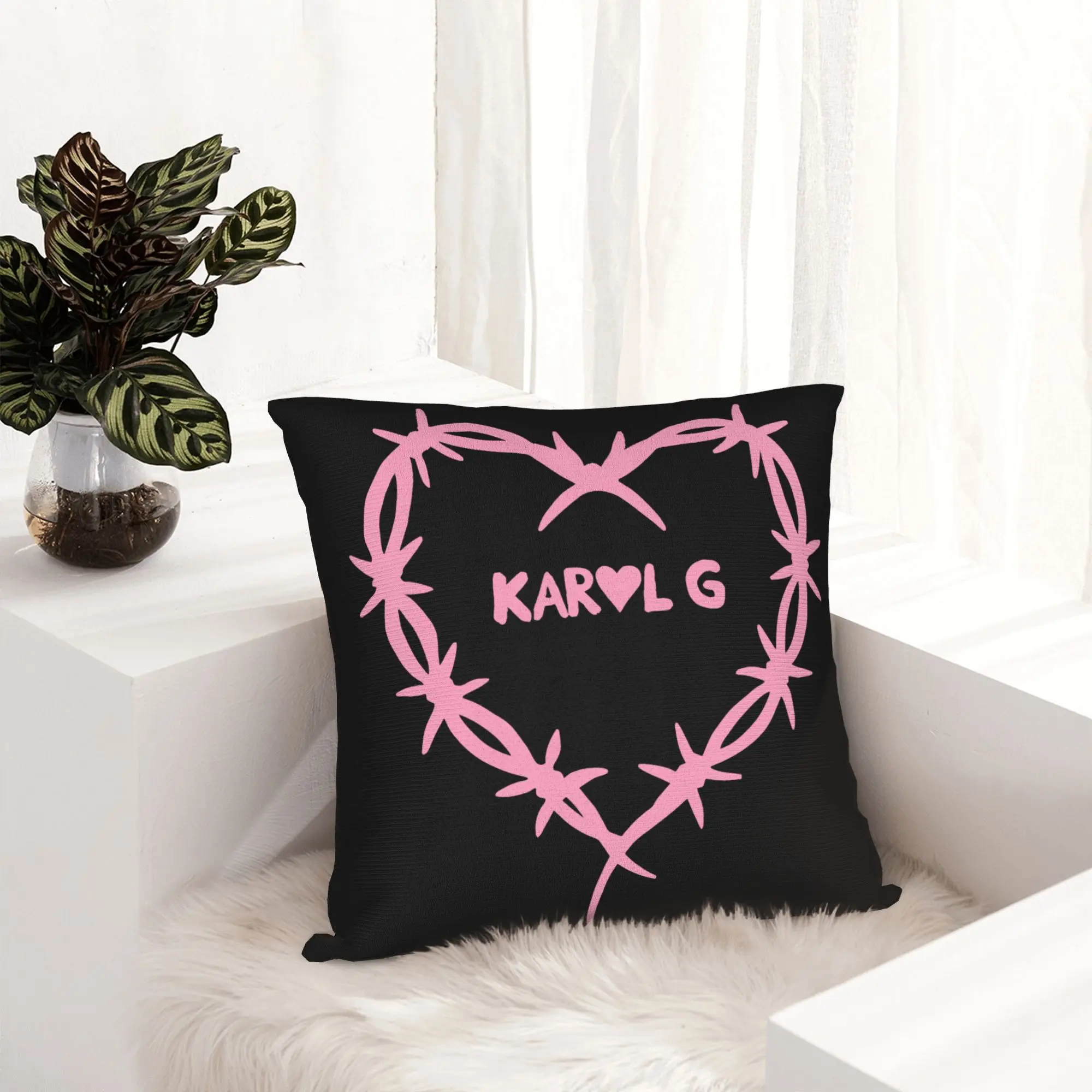 Karol G Pillowcase Double-sided Printing Polyester Cushion Cover Decor  Throw Pillow Case Cover Home Square 40*40cm