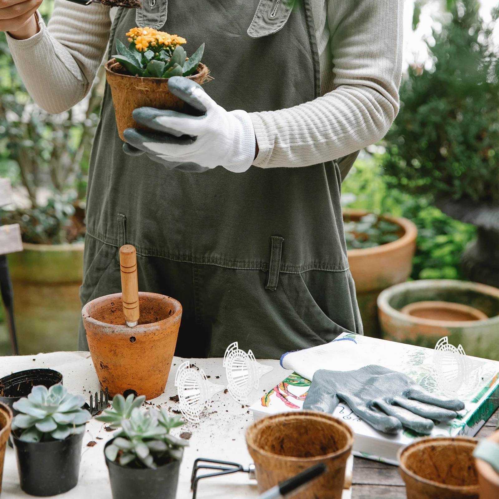 

20pcs Flowerpot Mesh Pads 2.5Cm Cone Drainage Net For Root Protection Bonsai Pot Mat Garden Planter Hole Mesh Pad