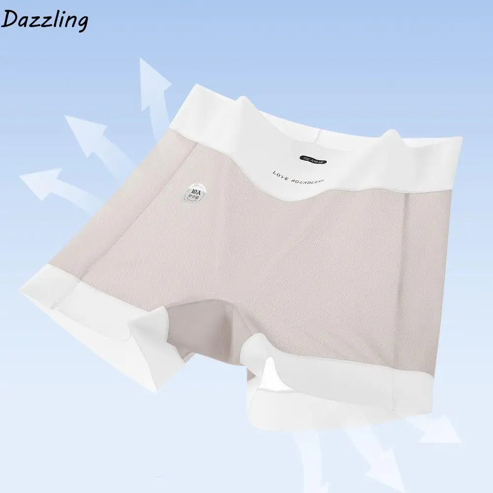 

Comfortable Thin Ice Silk Panties Cotton Crotch Simple Women's Briefs Underwear Large Size Anti-Glare Shorts Summer