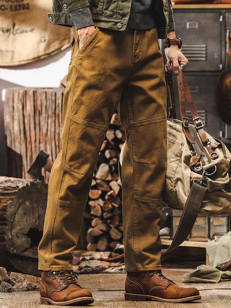 

Retro Loose Straight Leg Men's Casual Pants Autumn New Sle American Trendy Workwear Cotton Youth Faionable Straight Leggings