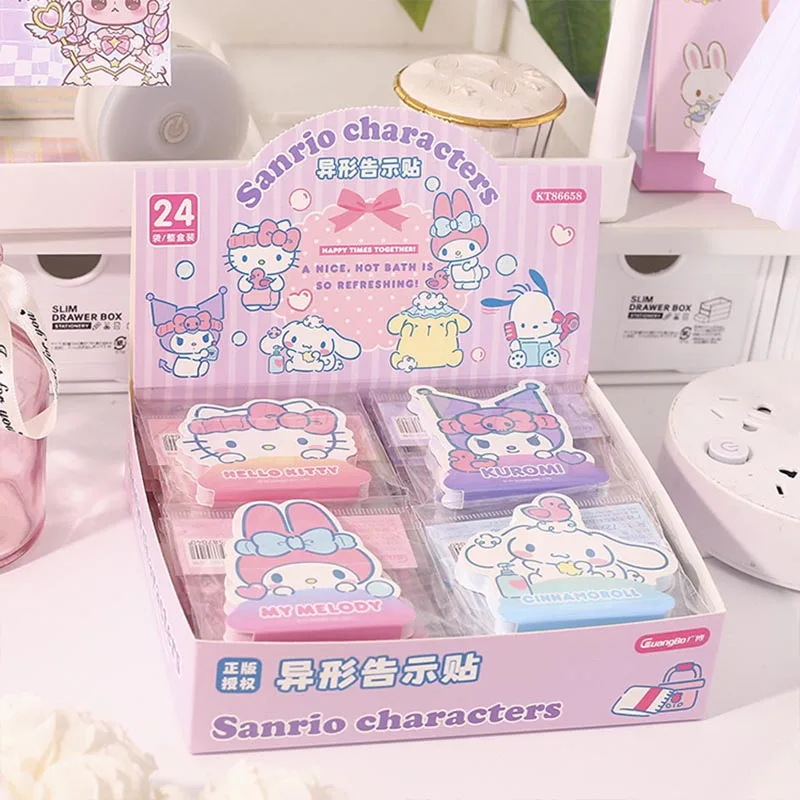 24pcs/lot Sanrio Kitty Pochacco Memo Pad Cartoon Melody Sticky Notes Stationery Label Notepad Planner Sticker Post School Supply