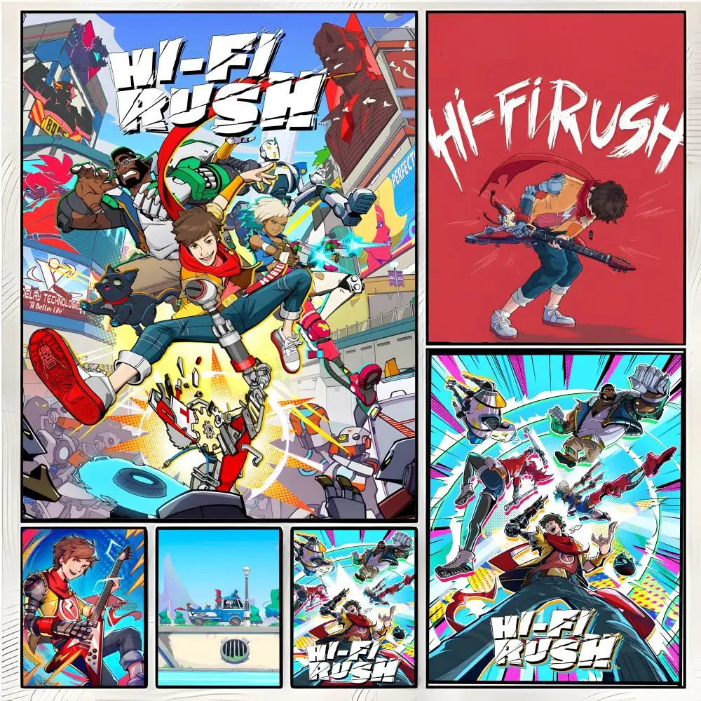 rhythm action game H-Hi-Fi RUSH Poster Superior Home Space Pub Indoor Decorative Art & Home Decor