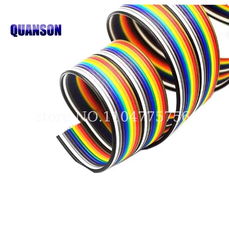 1Meter 6P/8P/10P/12P/14P/16P/34P/40P/60P 1.27mm PITCH Color Flat Ribbon Cable Rainbow DuPont Wire for FC 1.27 Dupont Connector