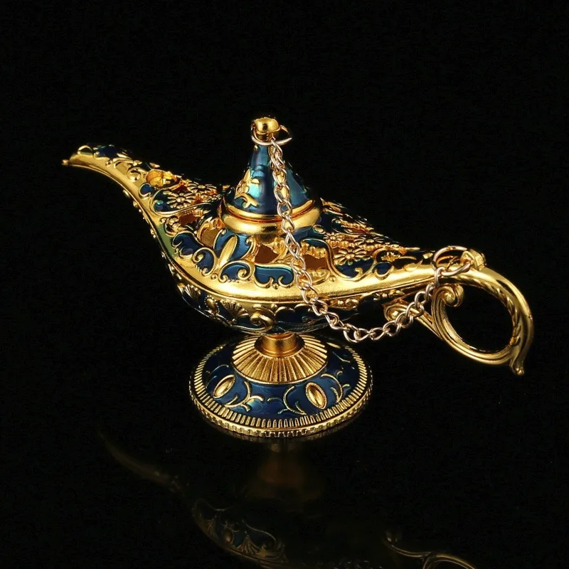 Aladdin's Divine Lamp Metal Craft Ornament Russian Wishing Lamp 1001 Nights Home Decoration Desktop Ornament Housewarming Gift