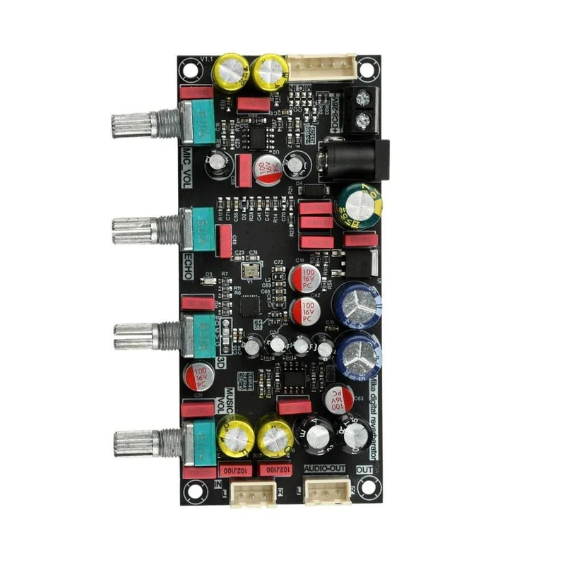 

Плата реверберации для караоке DC8-26V AMP Upgrade, профессиональный микрофонный предусилитель, модуль микширования DSP, модуль подавления обратной связи