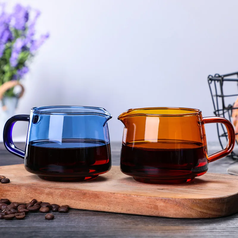 1 Piece Heat Resistant Solid Color Glass Coffee Tea Milk Juice Sharing Mug Amber Blue Mug Cup with Sprout Home Tableware