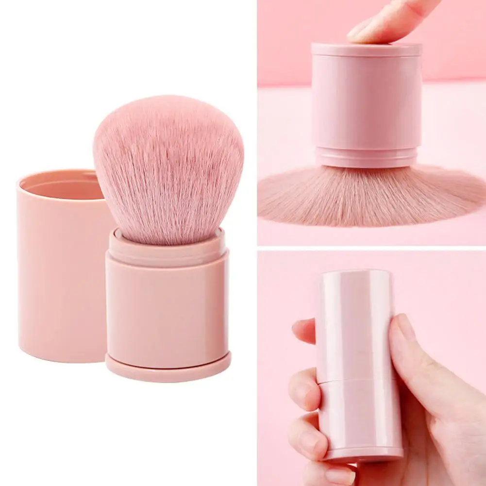 1pcs Portable Retractable Makeup Brush Loose Powder Hair With Telescopic Fiber Brush Makeup Blush Tool Soft Cover N9S4