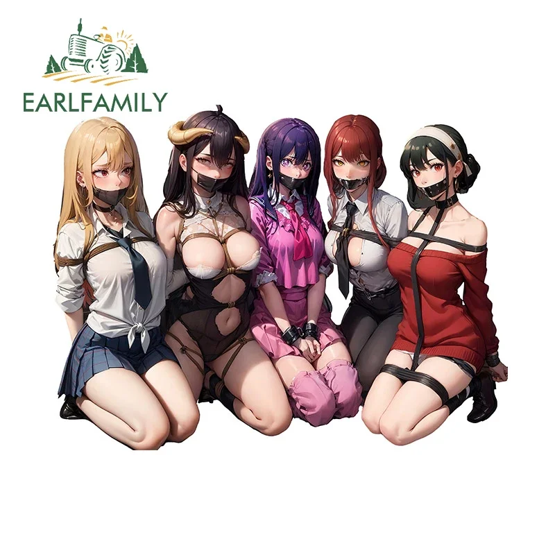 

EARLFAMILY 13cm x 9.8cm for Tie Waifu Makima Yor Car Sticker Sexy Anime NSFW Bundle Decal Car Accessories Hentai Decoration