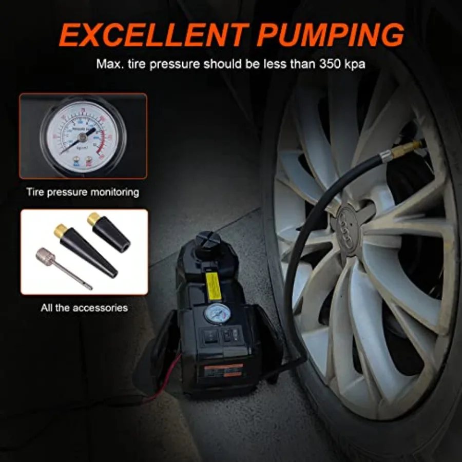 Kit de cric hydraulique Portable 5 tonnes 12V avec clé à chocs et pompe de gonflage de pneus pour voiture d'urgence SUV berline MPV changement de pneus et