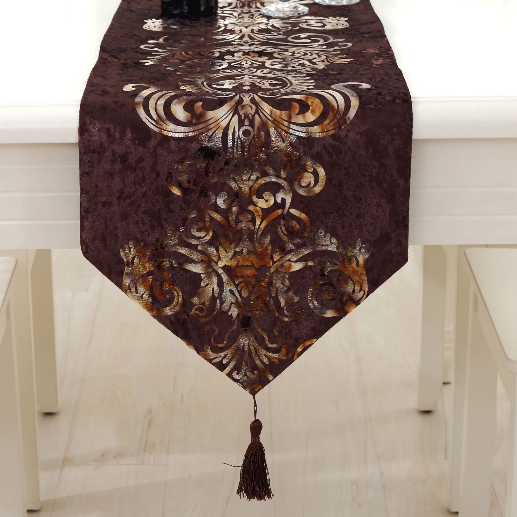 Modern fashion table runner tea table tv table shoes cabinet decoration gilding pleuche fabric table runner