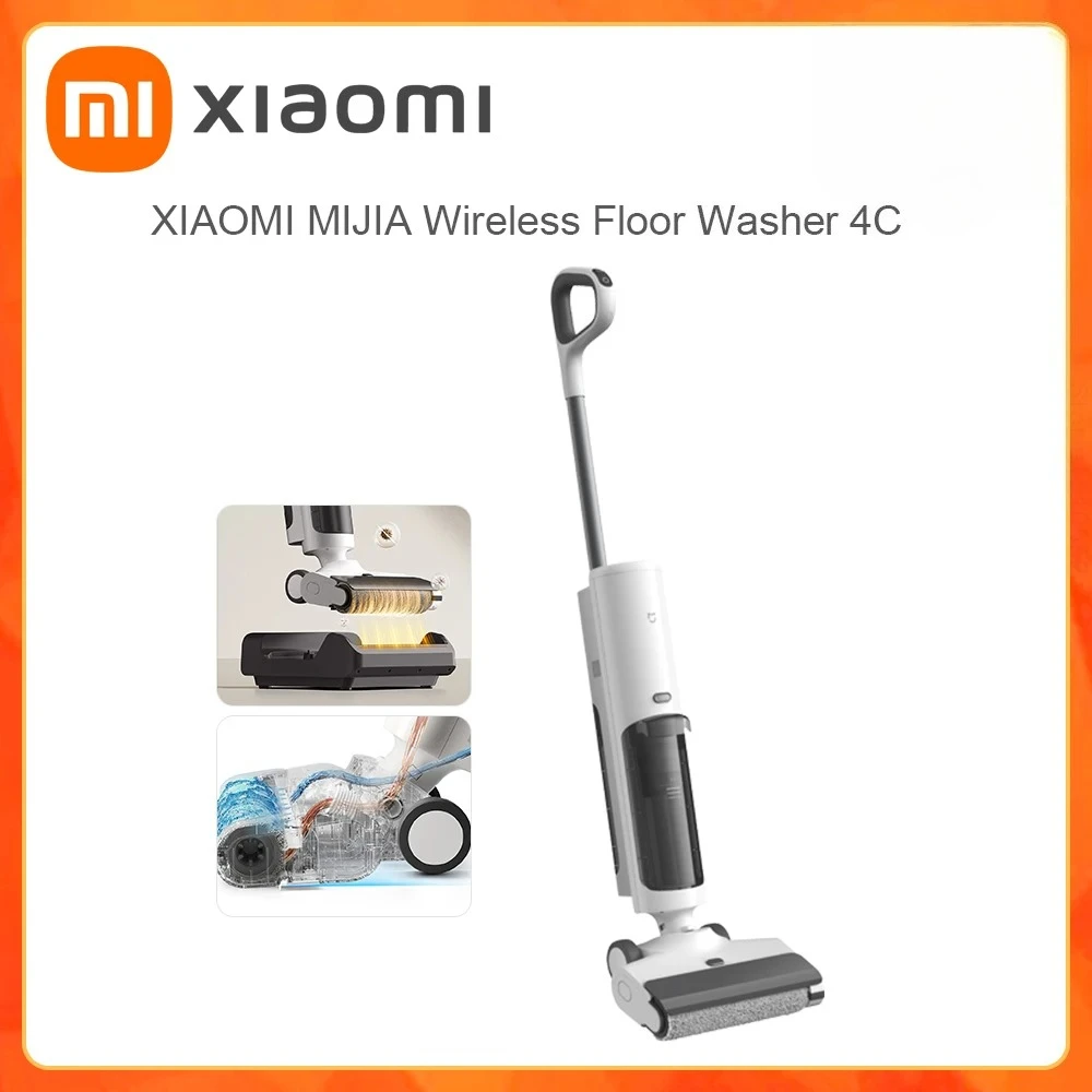 

XIAOMI MIJIA Wireless Anti-tangle Floor Washer 4C Wet And Dry Vacuum Cleaner For Home Self Cleaning Crawler Roller Brush Mopping