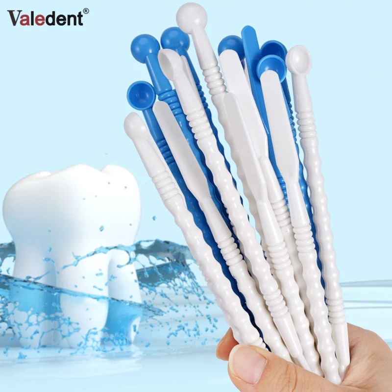 

100pcs Dental Mixing Spatula Double Ends Plastic Mixing Knife Impression Material Alginate Cement Powder Plaster Gypsum Mixer