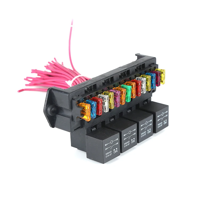 Automotive 15-loop Fuse Box Multi-loop Master Control Box Thick Copper Wire Fuse Holder With Relay