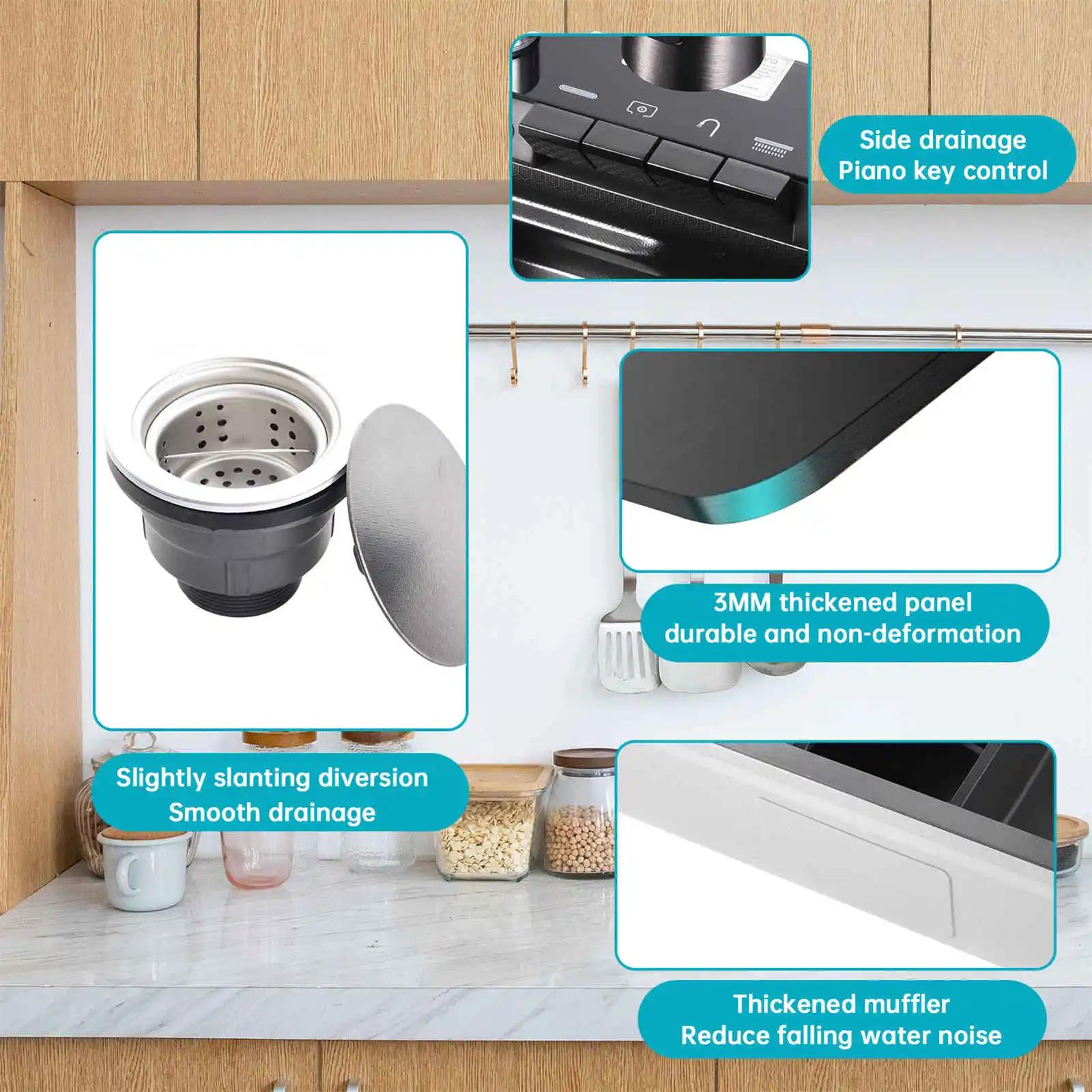 싱글 볼 주방 싱크대, 스테인리스 스틸 워크스테이션 싱크대, 가정용 식기세척기 싱크대, 야외용 드롭인 싱크대, 세탁실, 바용