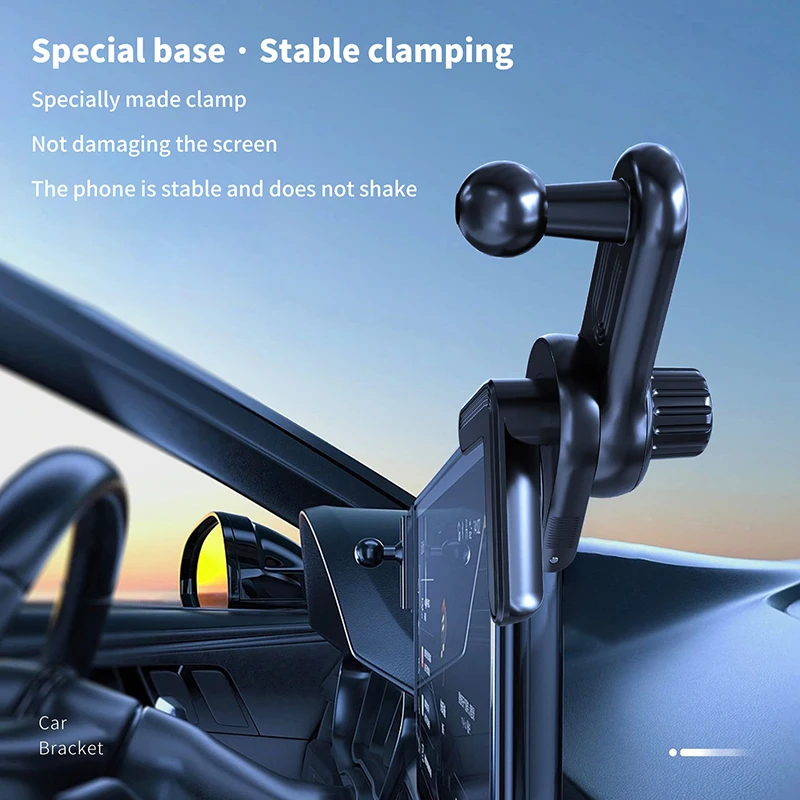 Car Phone Holder Base For Car Display Screen Side 360 Rotation Car Mount Base For General Motors For IPhone Bracket Base