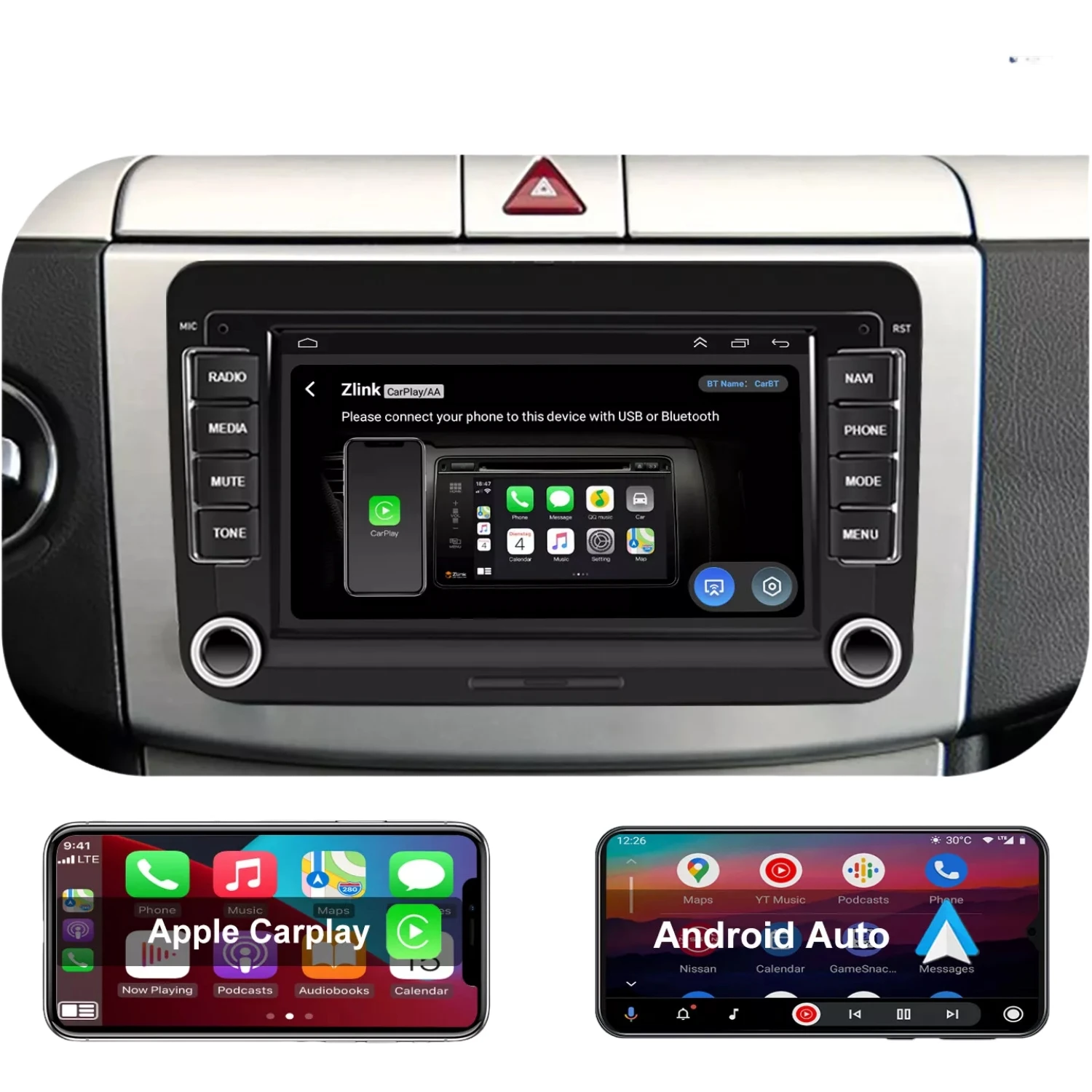 

7" Android 13 Car Stereo Radio GPS Apple Carplay For VW Volkswagen Jetta Passat Car Replacement Parts