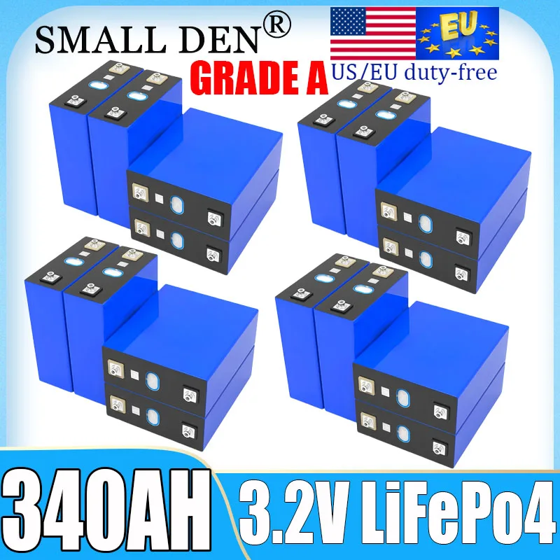 2-32PCS New 340Ah Lifepo4 battery 3.2V DIY 12V 24V 48V A-class RV lithium iron phosphate golf cart rechargeable battery tax-free